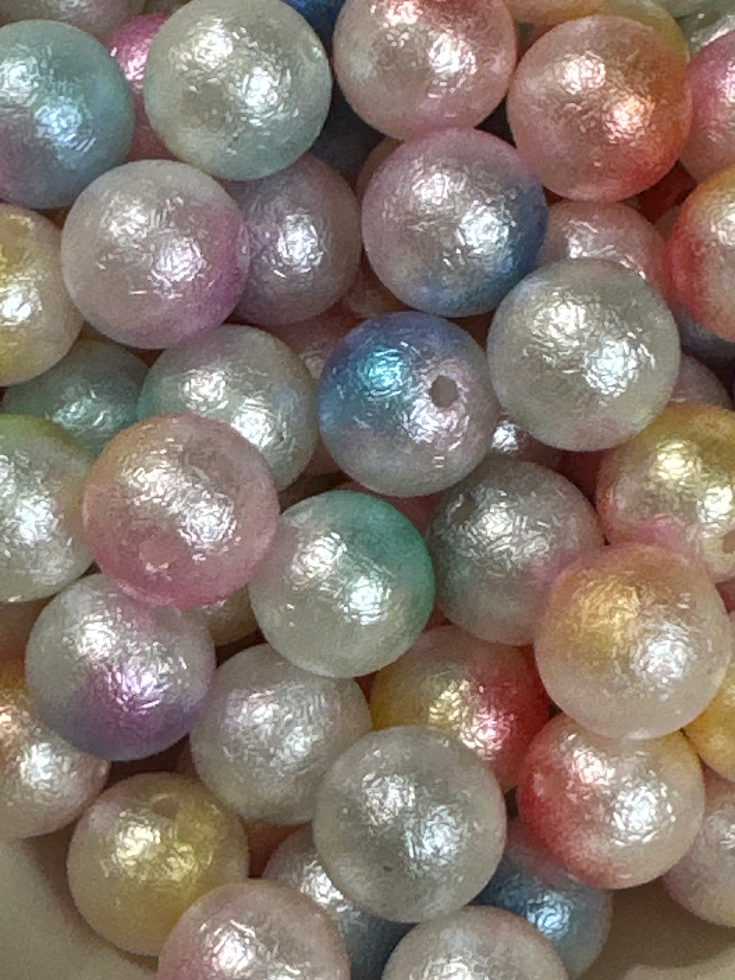 #6 16mm pearl acrylic beads