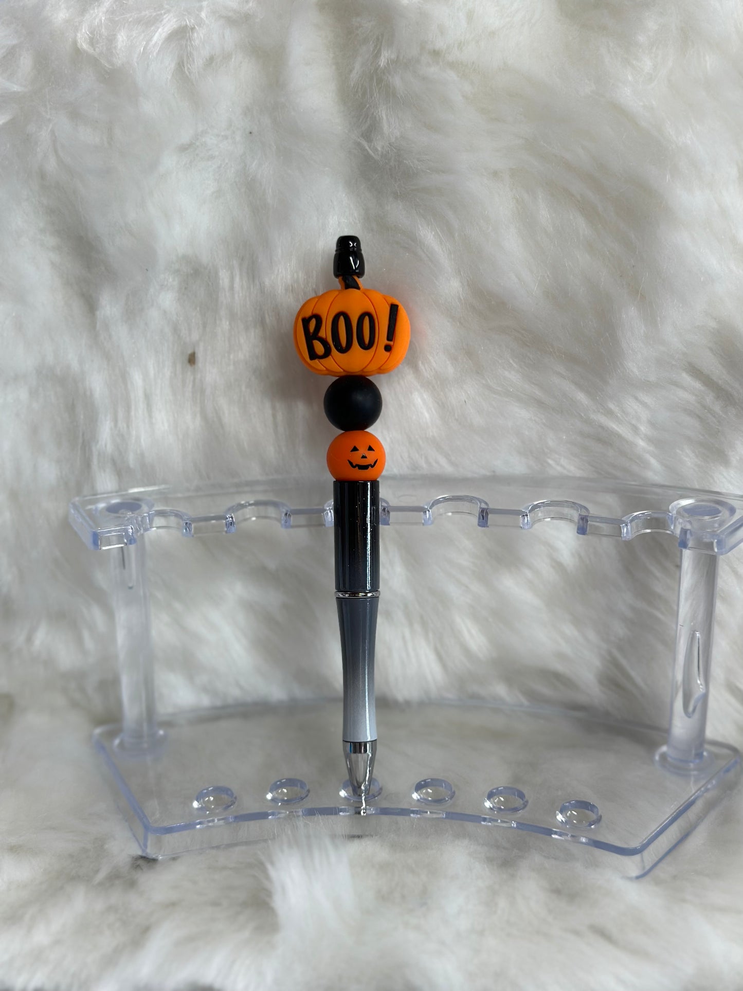 Boo Pumpkin beaded pen RTS