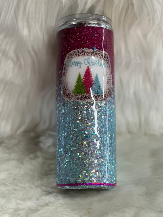 #43 20oz Christmas glitter tumbler