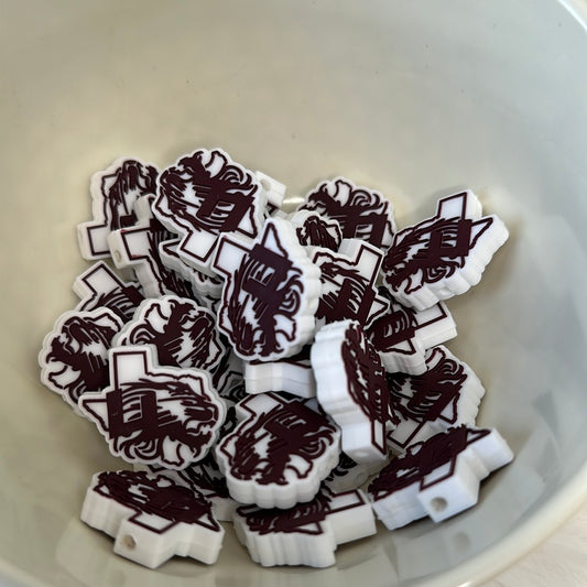 #267 Texas cat silicone focal beads