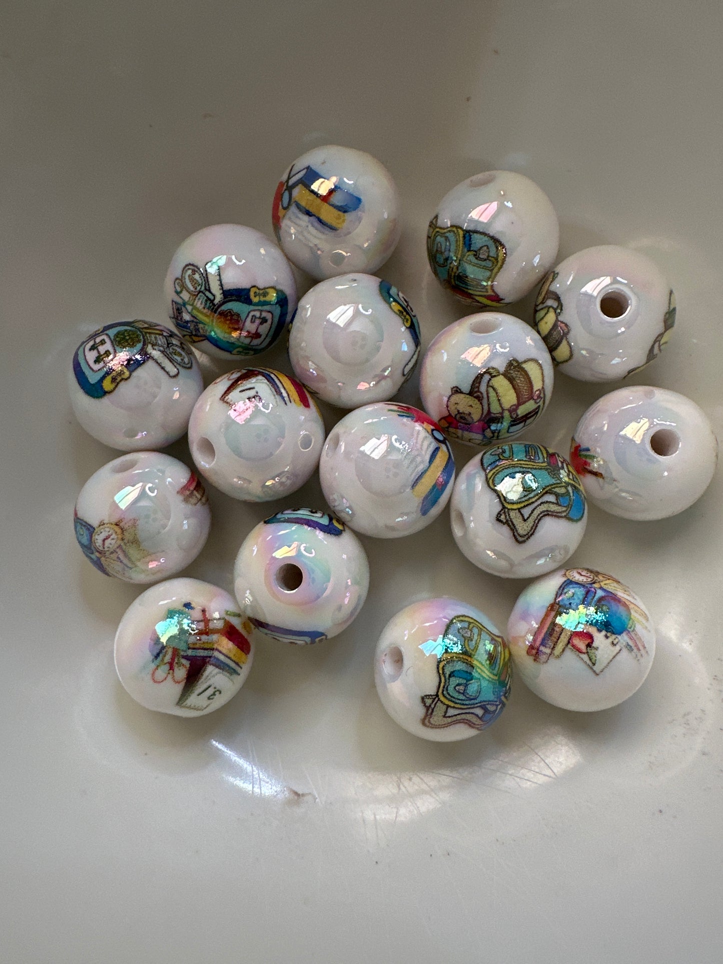 #34E teacher printed 16mm acrylic beads