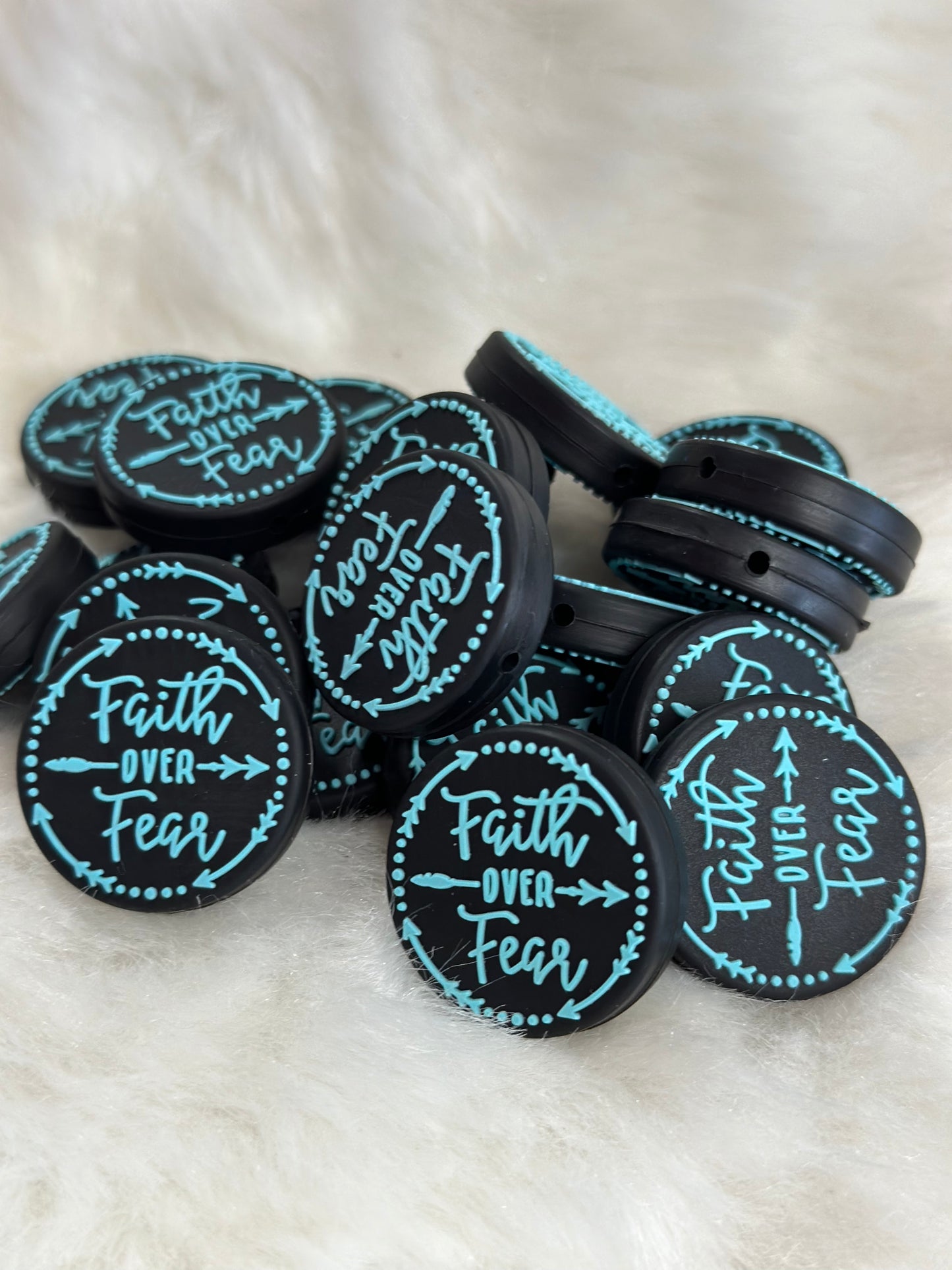 #209 Faith over fear silicone focal beads