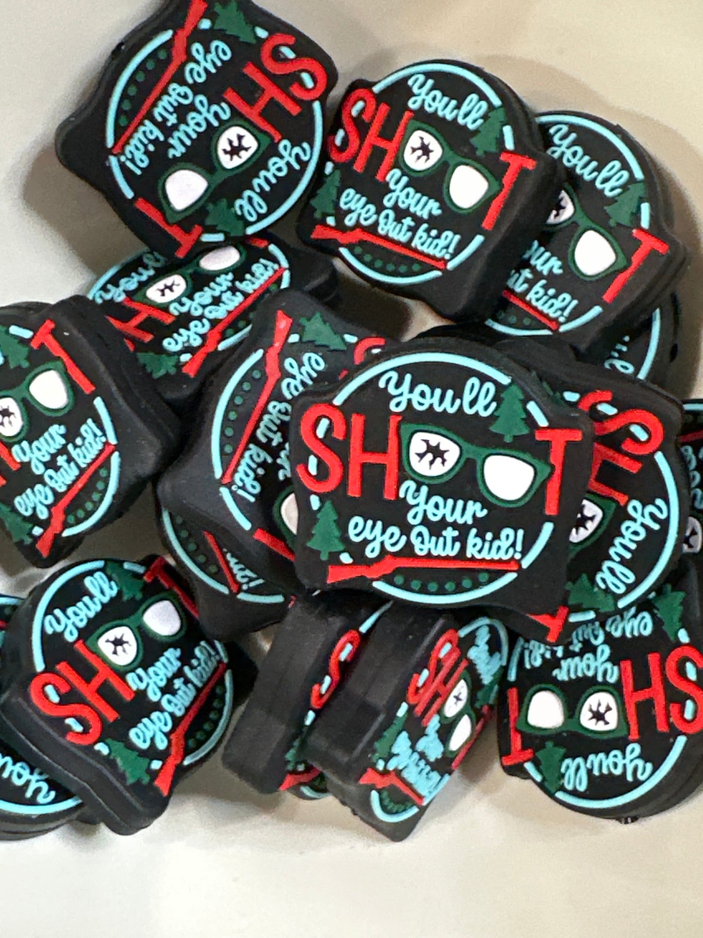 #496 you’ll shoot your eyes out silicone focal beads