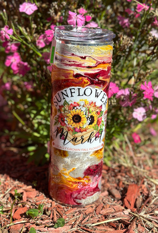 #22 30oz sunflower market RTS tumbler