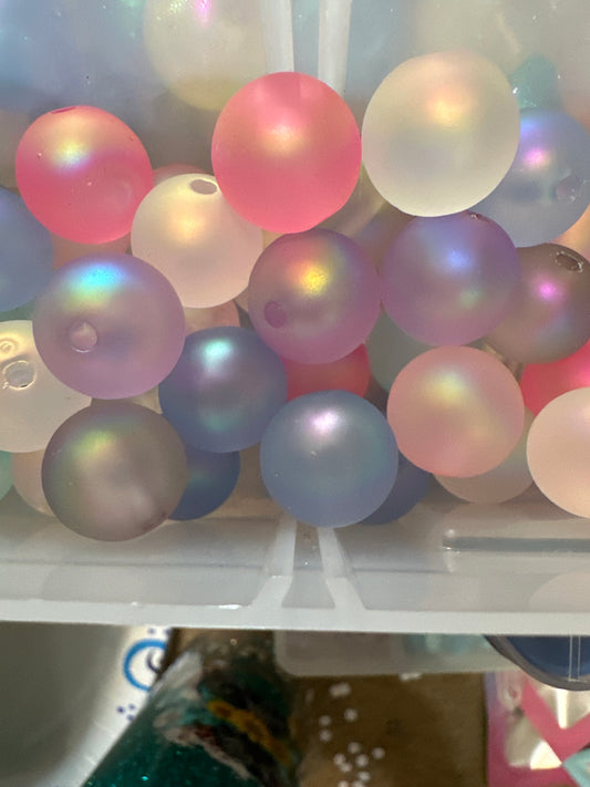 #5 16mm frosted bead mix