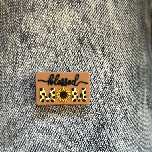 #275 blessed mom silicone focal beads