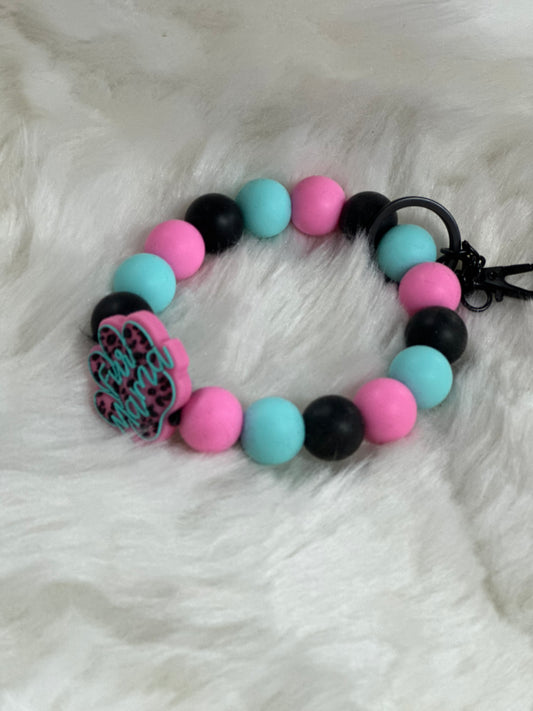 Fur mama wristlet keychain