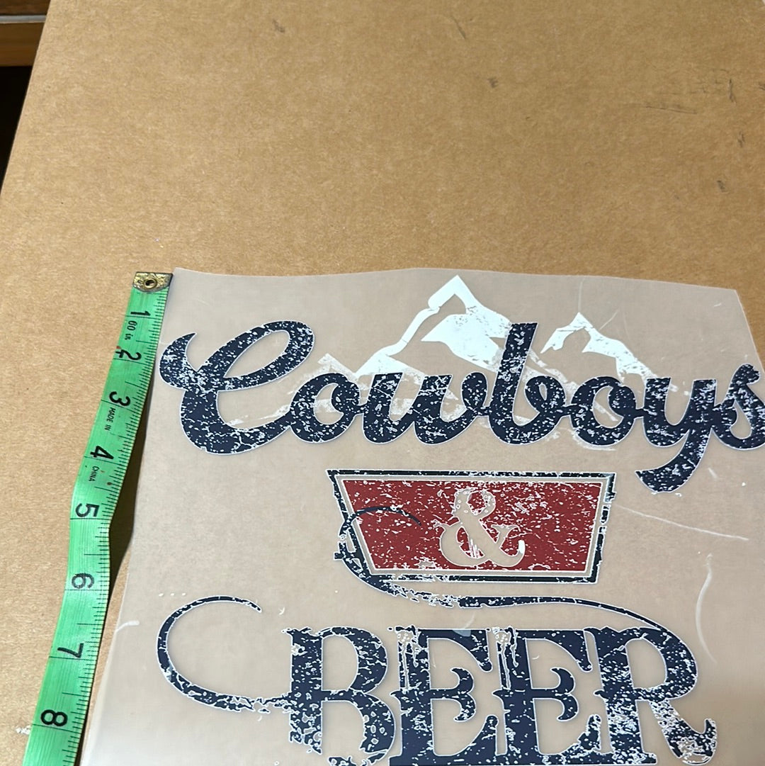 Cowboys and beer DTF transfer