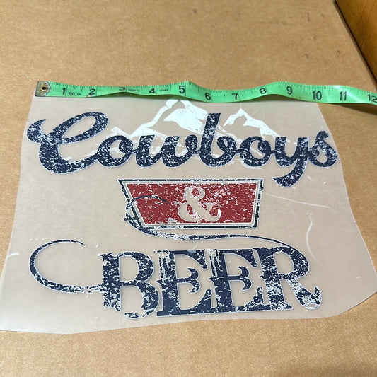 Cowboys and beer DTF transfer
