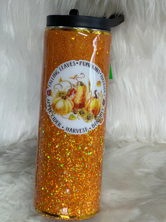 #52 20oz glitter fall tumbler