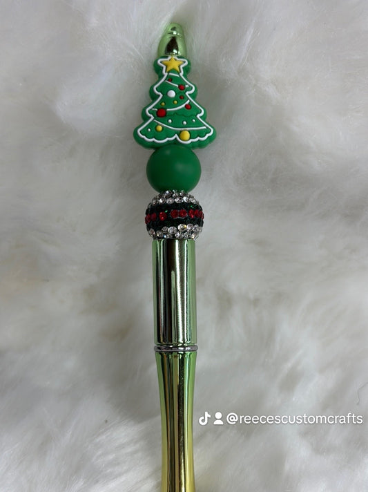 Christmas tree beaded pen