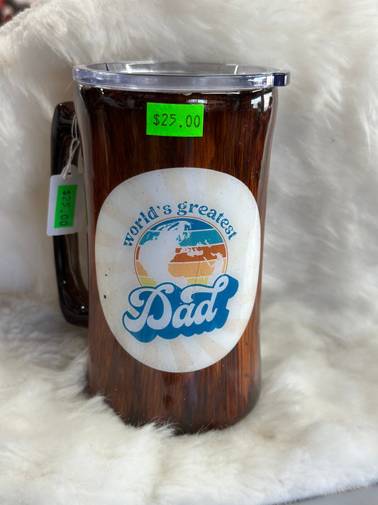#29 Dad woodgrain beer mug RTS