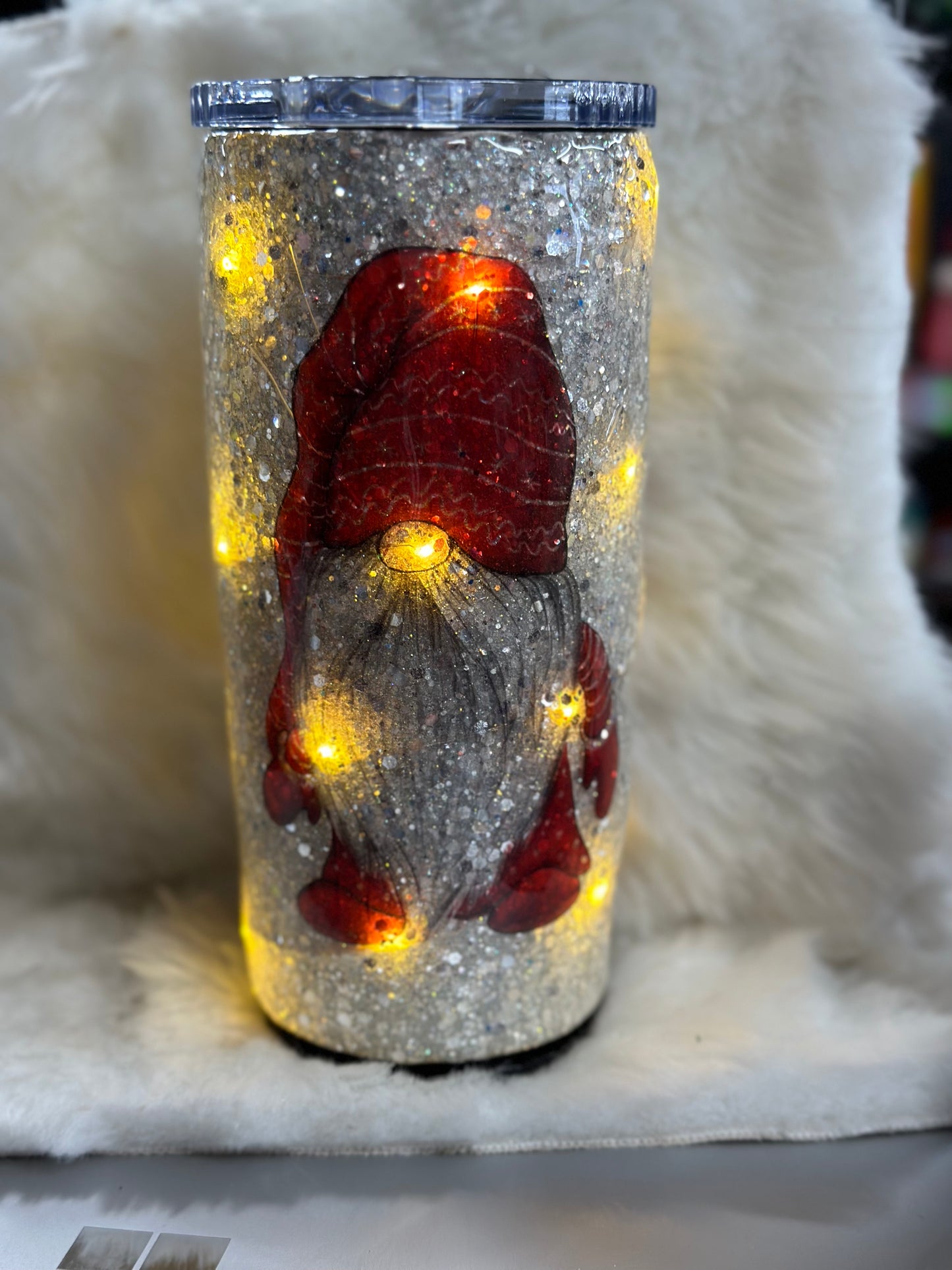 #16 20oz light up Christmas gnome RTS tumbler
