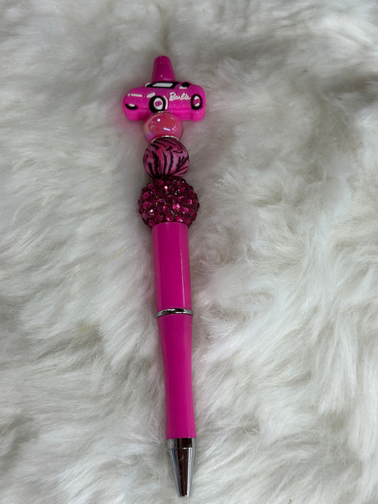 Pink car beaded pen