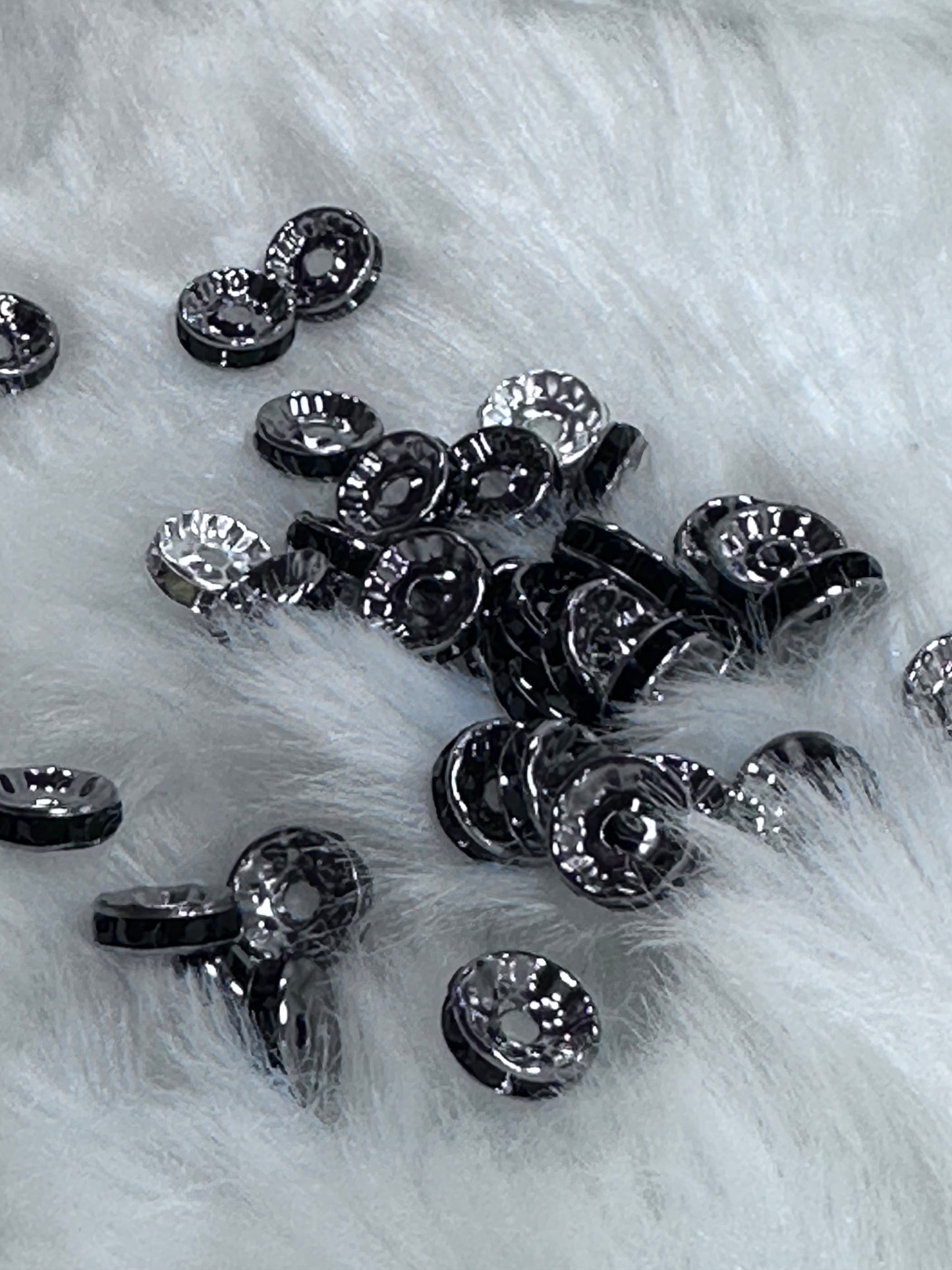 crystal rhinestone spacer beads black 10mm