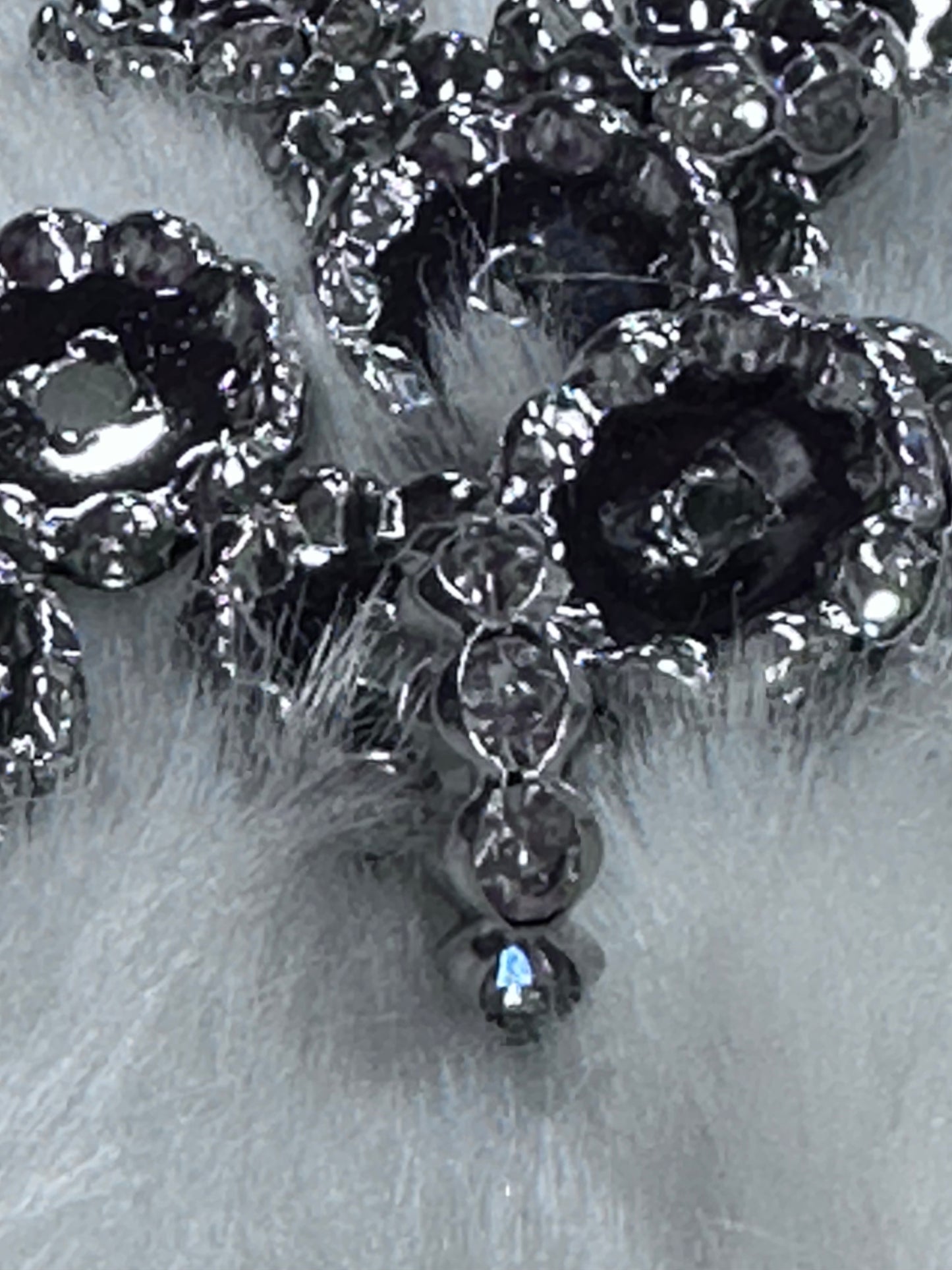 Spacers with Silver Color Metal and Clear Rhinestone, 17mm