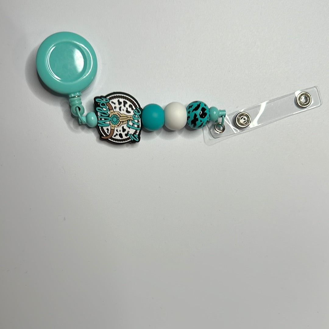 Silicone beaded badge reel