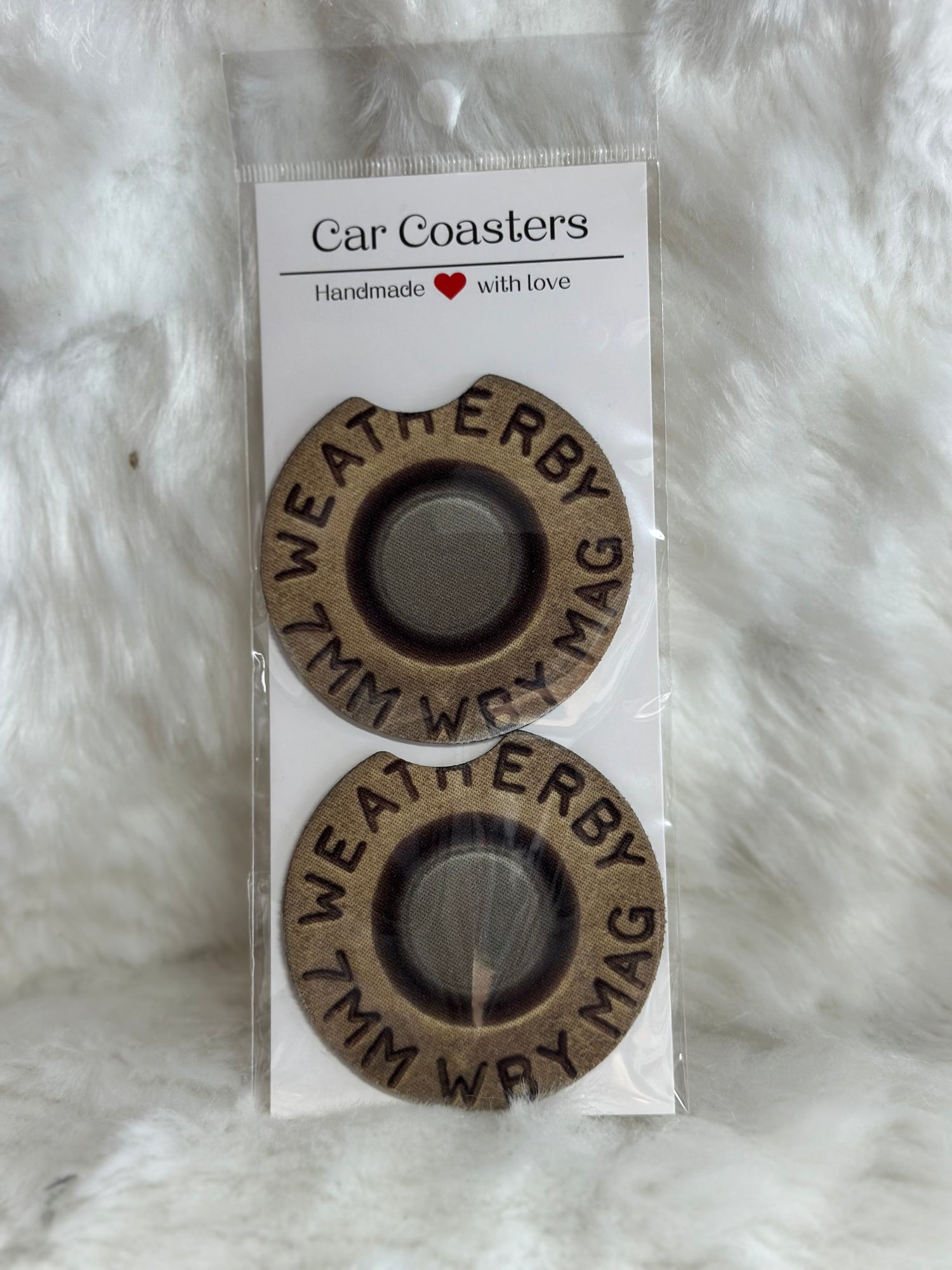 Sublimated Neoprene car coaster sets of 2