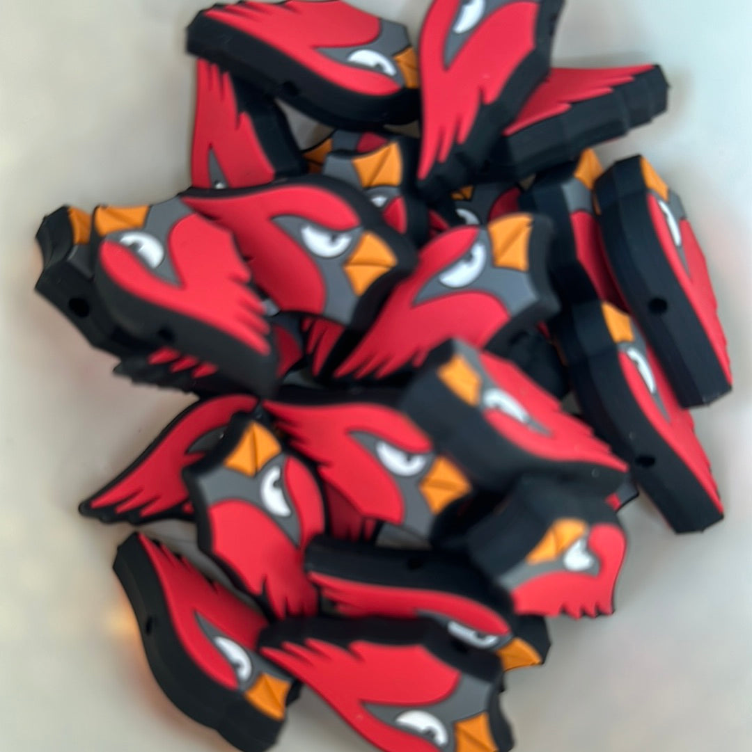 #311 cardinal silicone focal beads