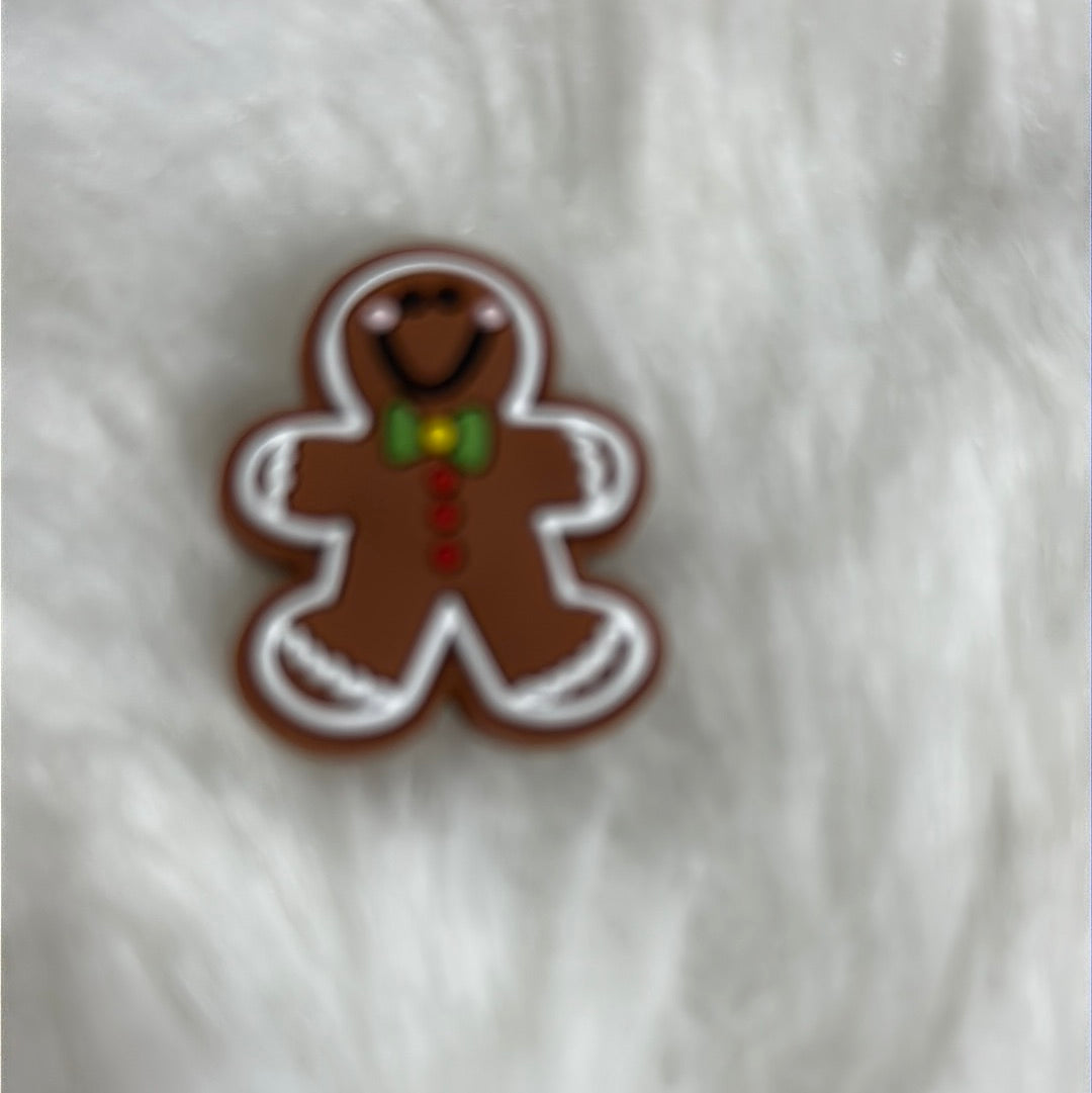 #254 gingerbread man silicone focal beads