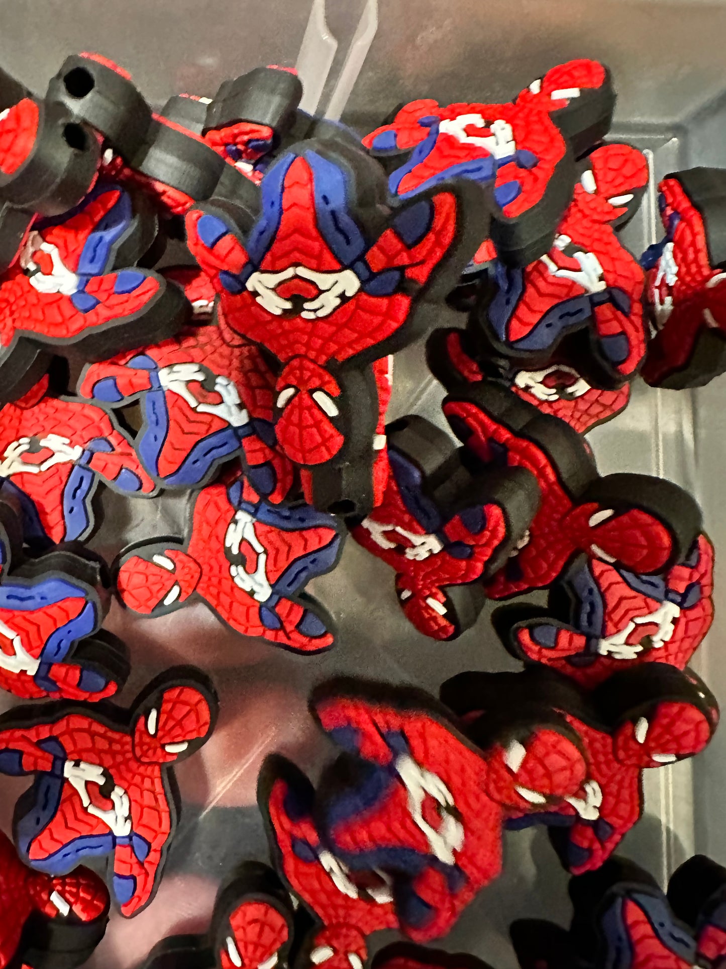#401 Red mad silicone focal beads