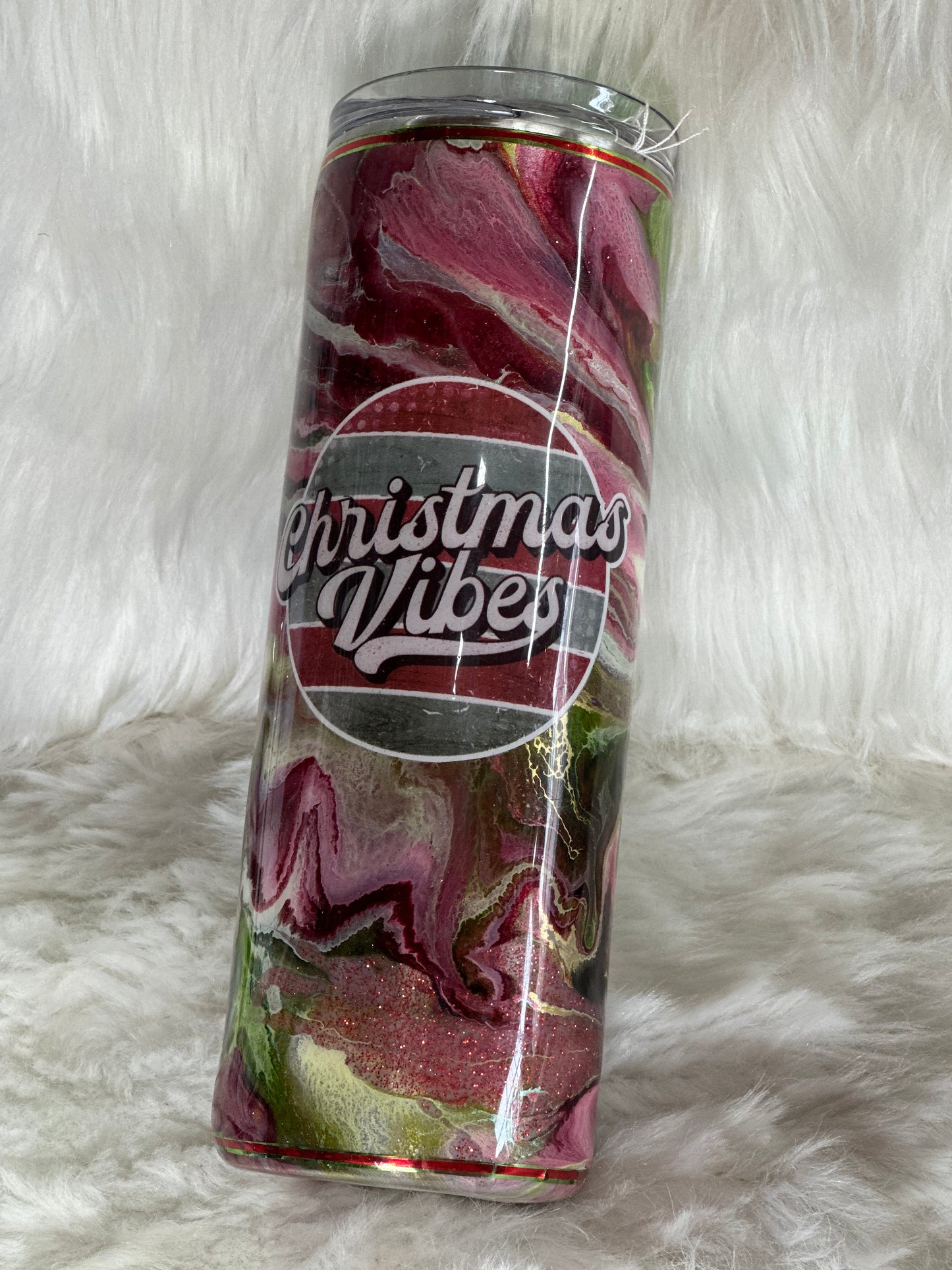 #47 20oz alc ink Christmas vibes tumbler