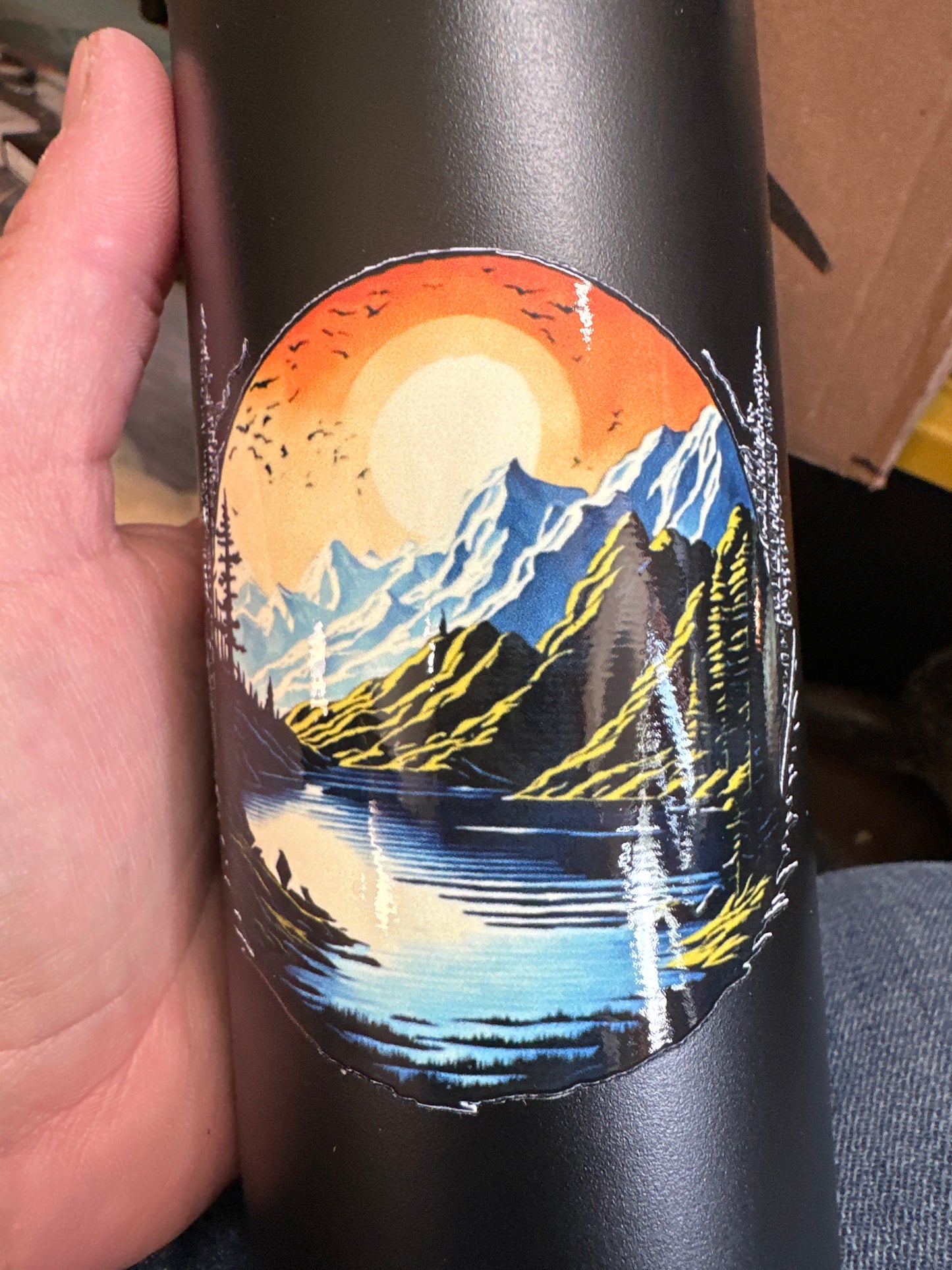 #8 20oz skinny tumbler with Uvdtf decals