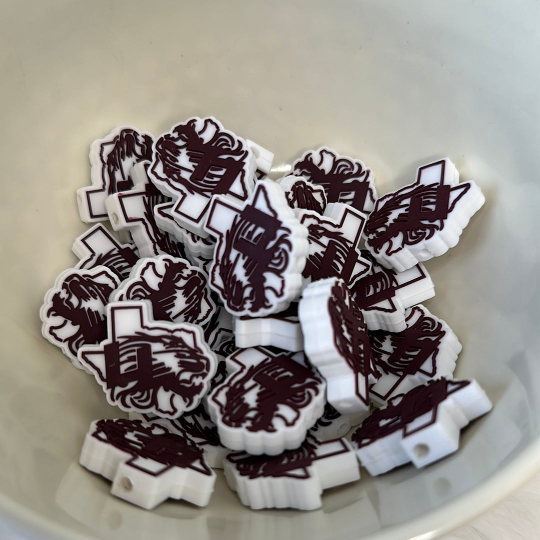 #267 Texas cat silicone focal beads