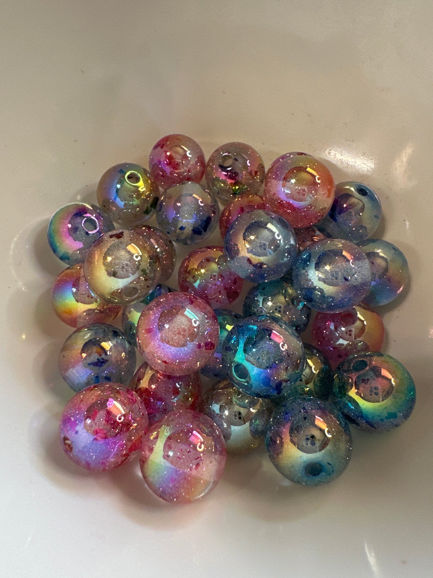 #16 16mm glitter beads mix