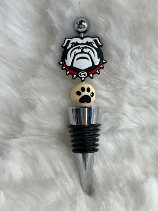 Bulldog beaded wine cork