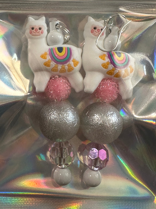 #3 llama RTS beaded earring set
