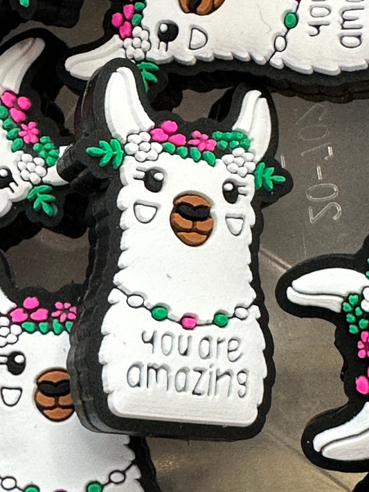 #403 llama you are amazing silicone focal beads