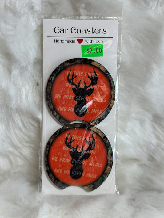 We wear camo car coaster set