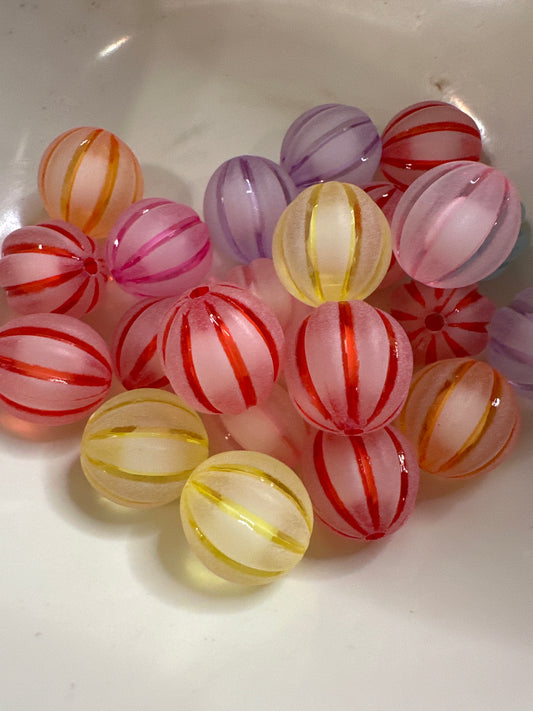 #35 15mm pumpkin shaped acrylic beads