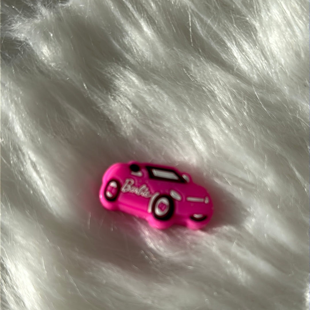#305 pink car silicone focal beads