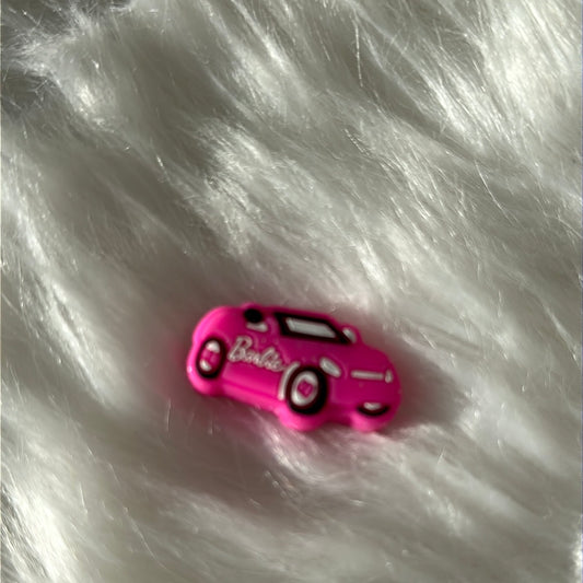 #305 pink car silicone focal beads