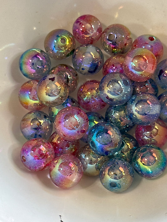 #16 16mm glitter beads mix