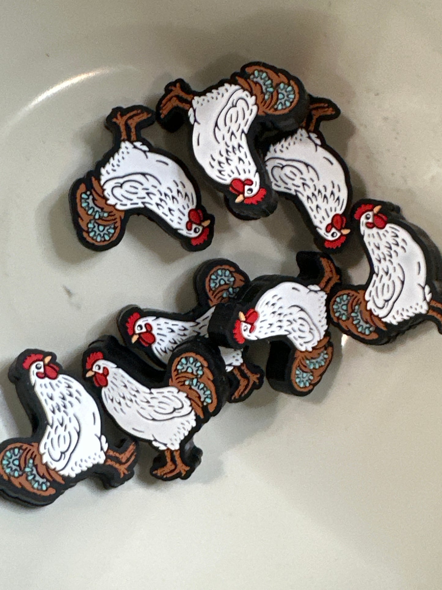#517 chicken silicone focal beads