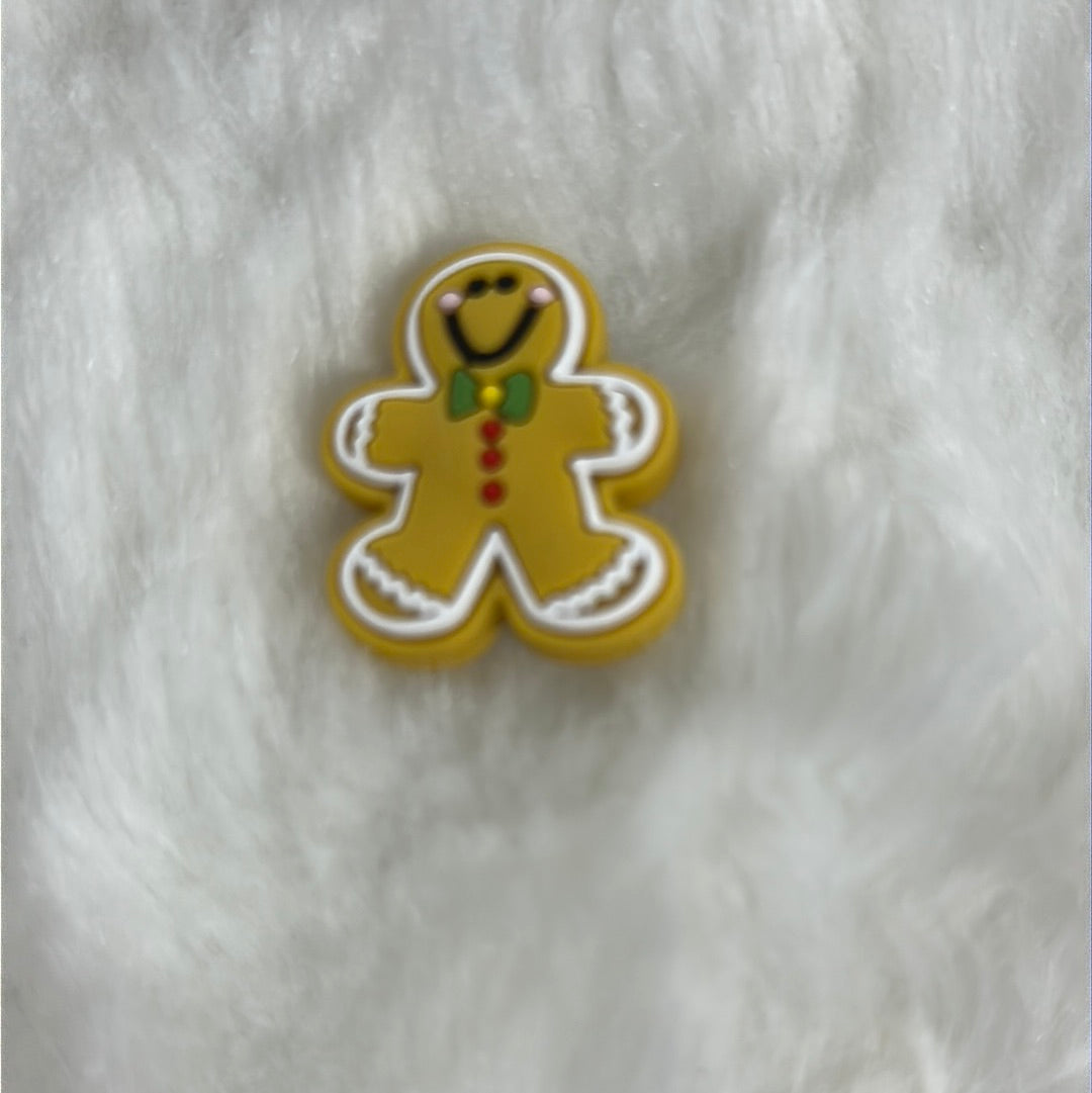 #254 gingerbread man silicone focal beads