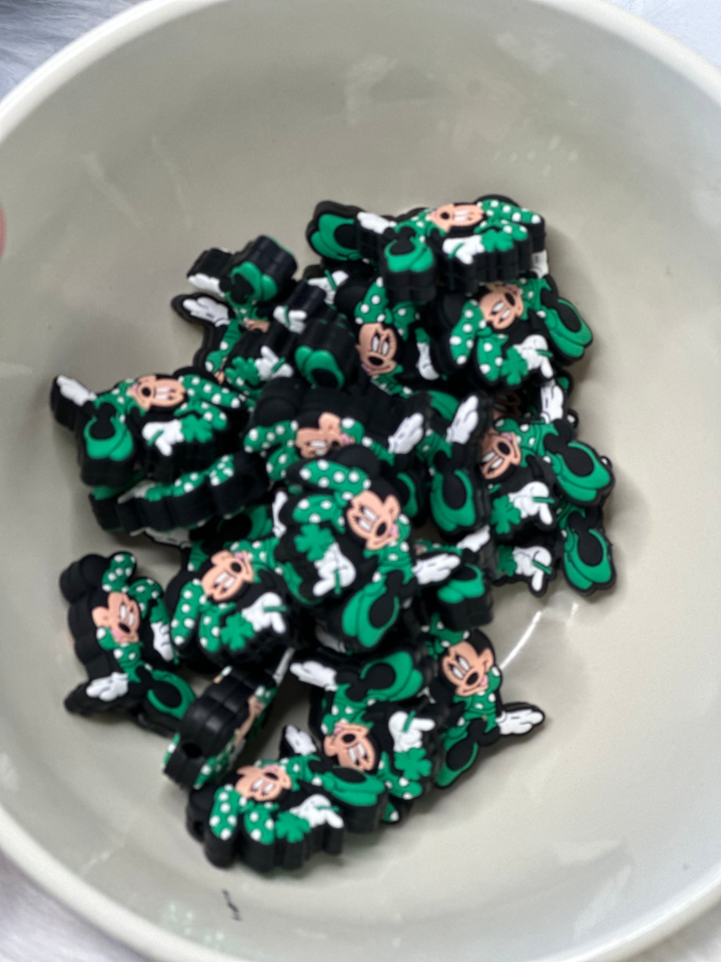 #338 st. Patrick’s day mouse silicone focal beads