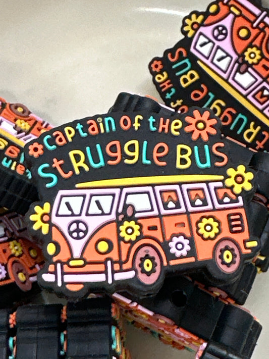 #510 struggle bus silicone focal beads