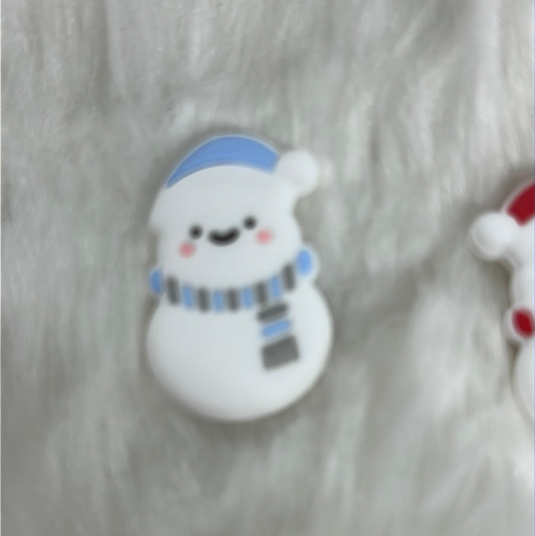 #255 snowman silicone focal beads