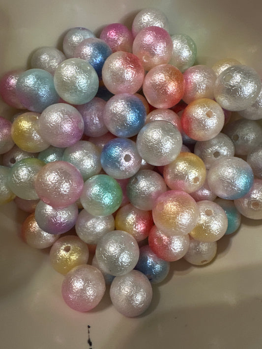 #6 16mm pearl acrylic beads