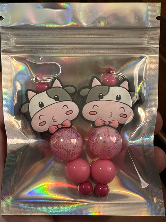 #4 cow RTS beaded earring set