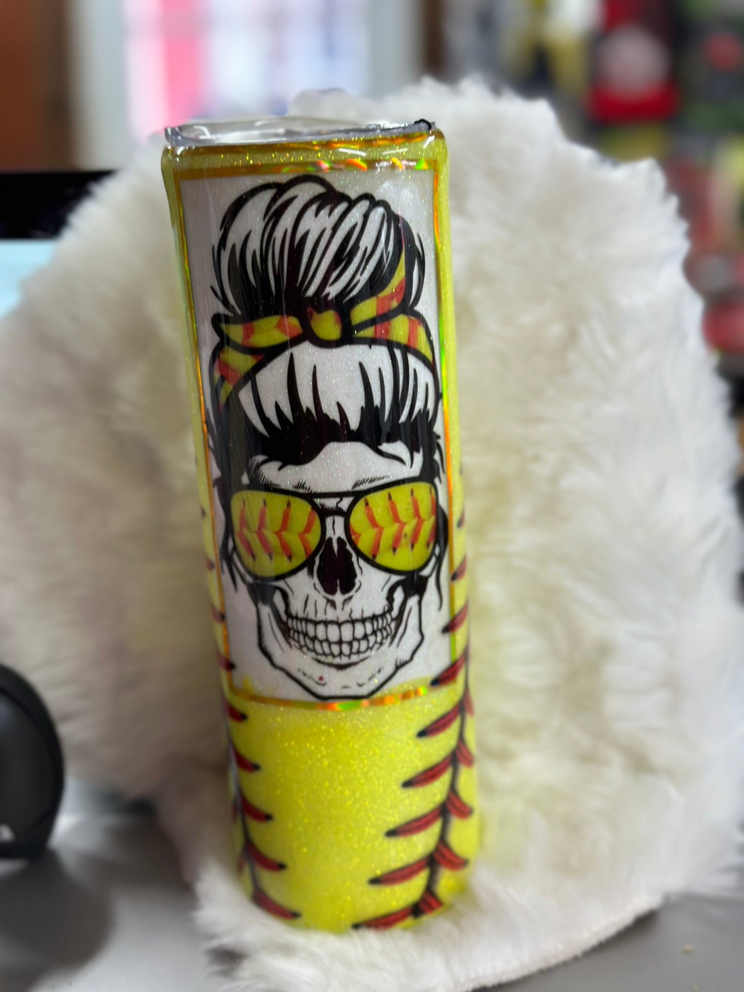 #34 30oz softball tumbler