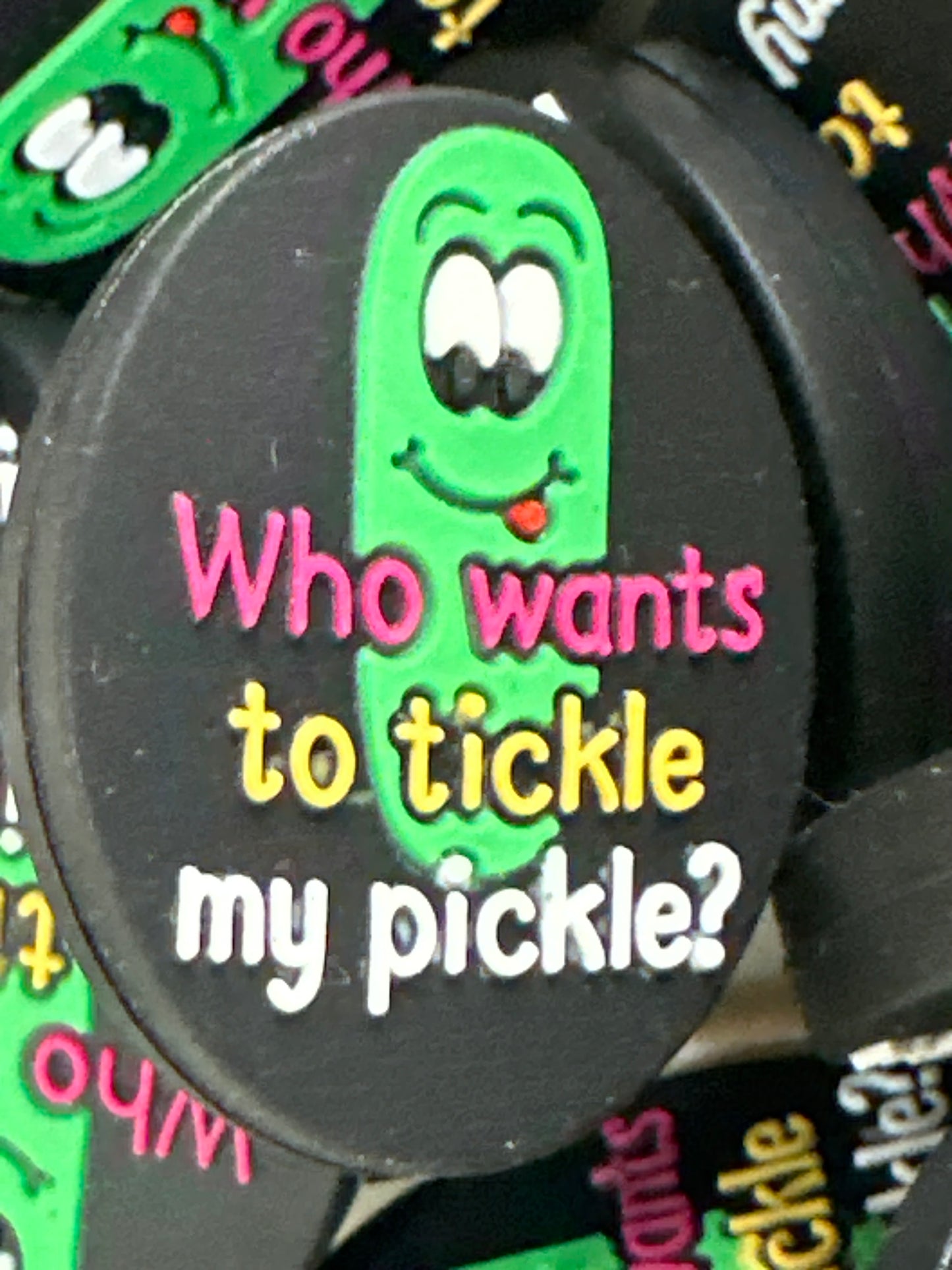 #439 who wants to tickle my pickle silicone focal bead