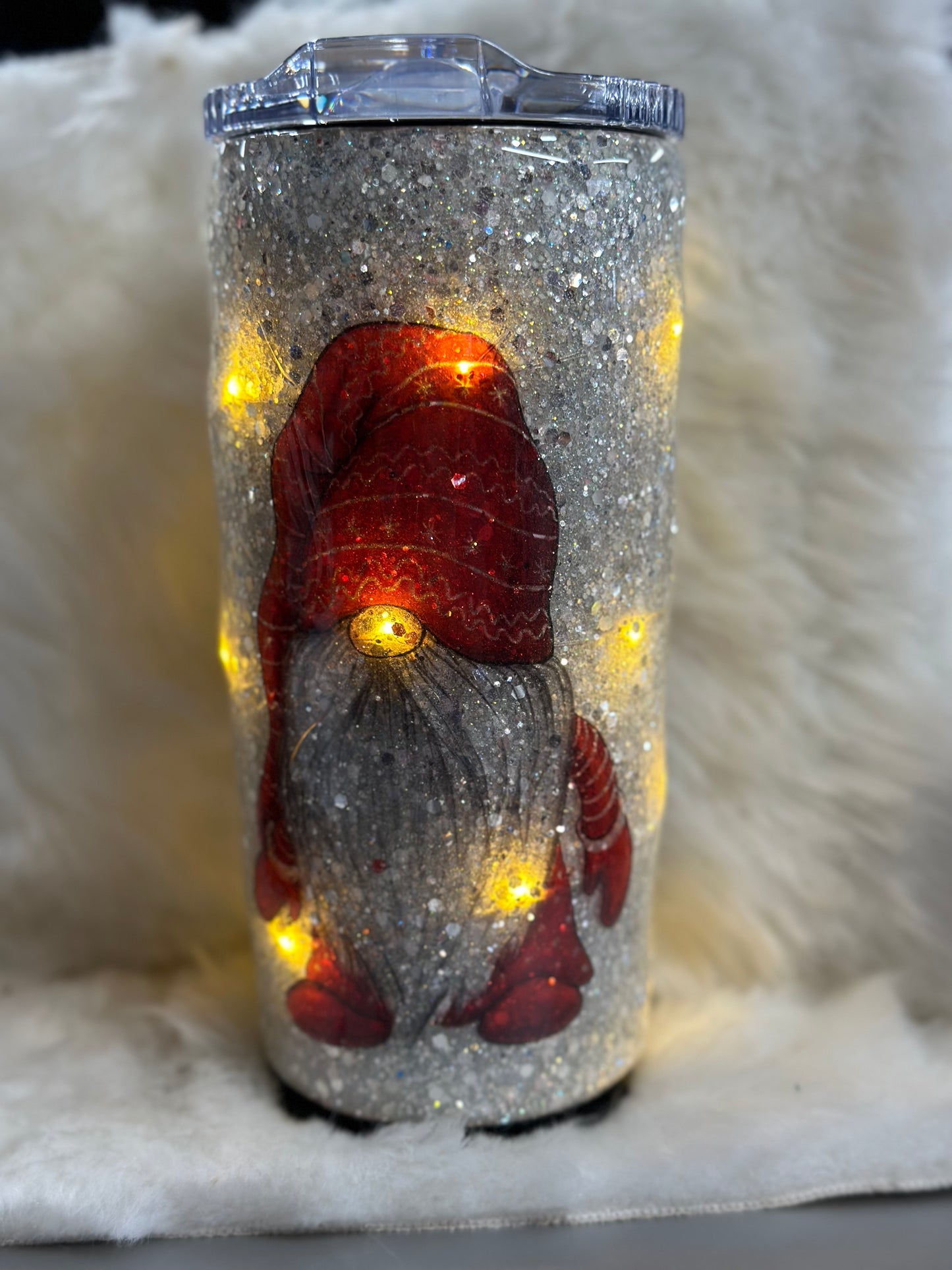 #16 20oz light up Christmas gnome RTS tumbler