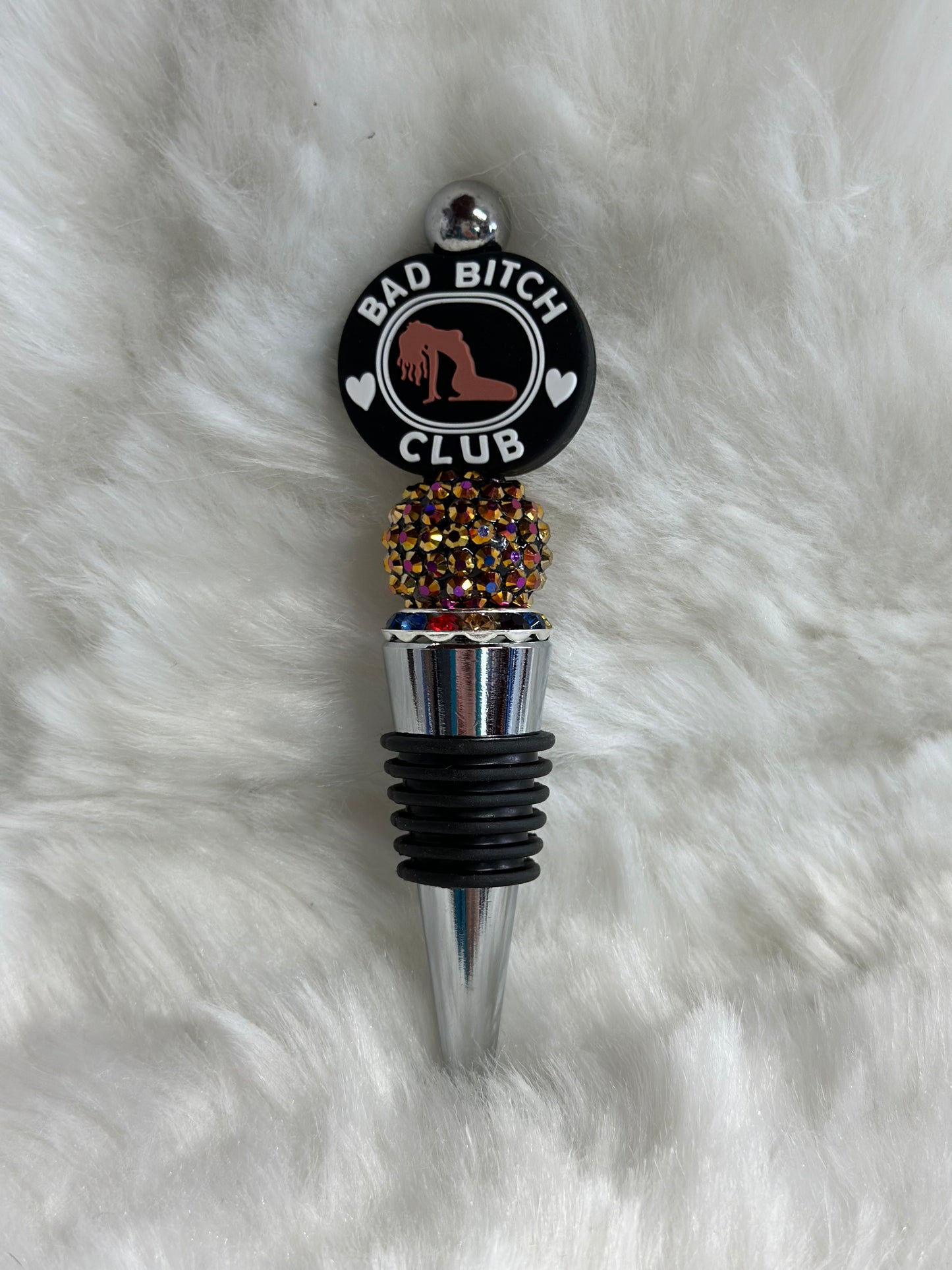 Bad _itch club beaded wine stopper