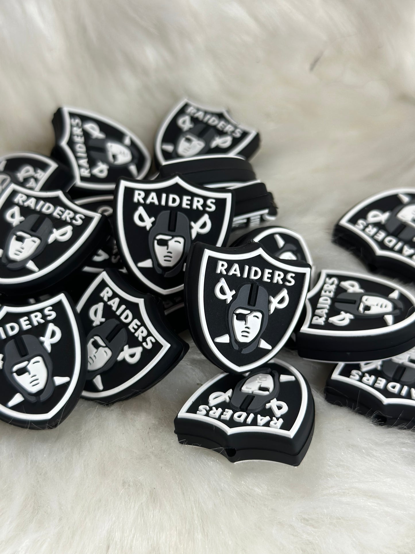 Football silicone focal beads