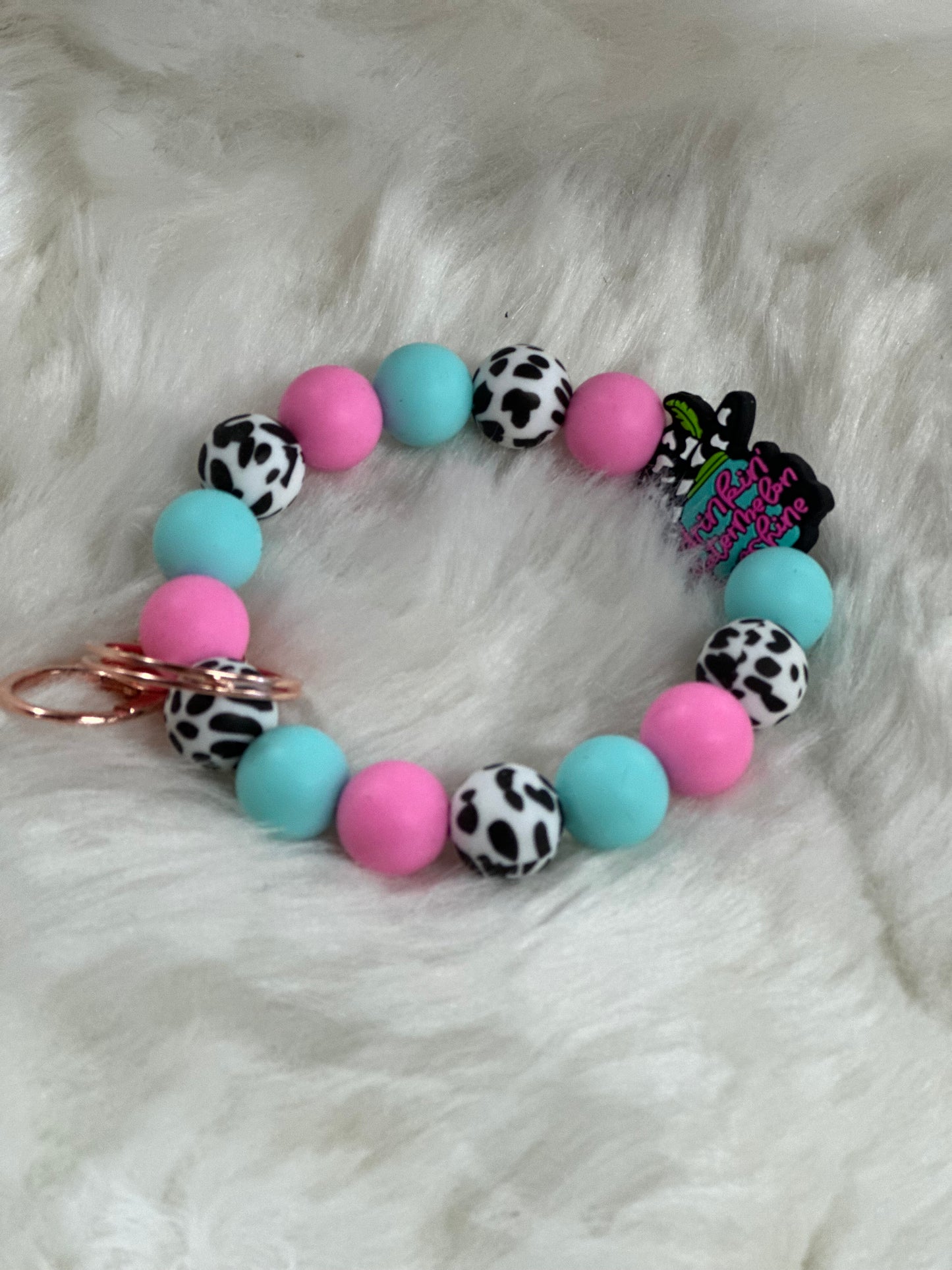 Watermelon moonshine wristlet keychain